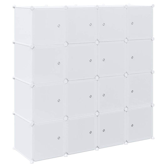 Storage Cube Organiser with 16 Cubes and Hanging Rods PP Storage Cube Organiser with 16 Cubes and Hanging Rods PP