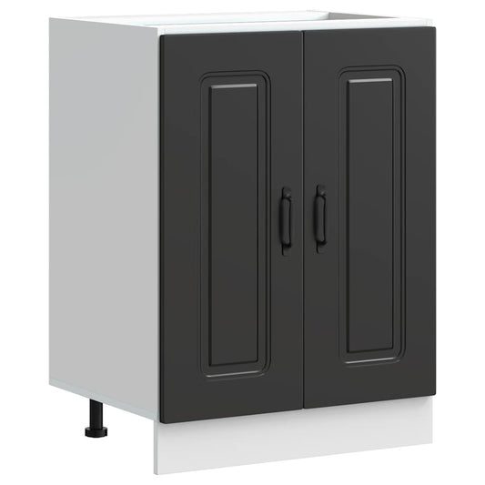 Sink Base Cabinet "Kalmar" Black 60x46x81,5 cm Engineered Wood Sink Base Cabinet "Kalmar" Black 60x46x81,5 cm Engineered Wood