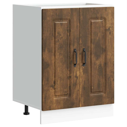 Sink Base Cabinet "Kalmar" Smoked Oak 60x46x81.5 cm Sink Base Cabinet "Kalmar" Smoked Oak 60x46x81.5 cm