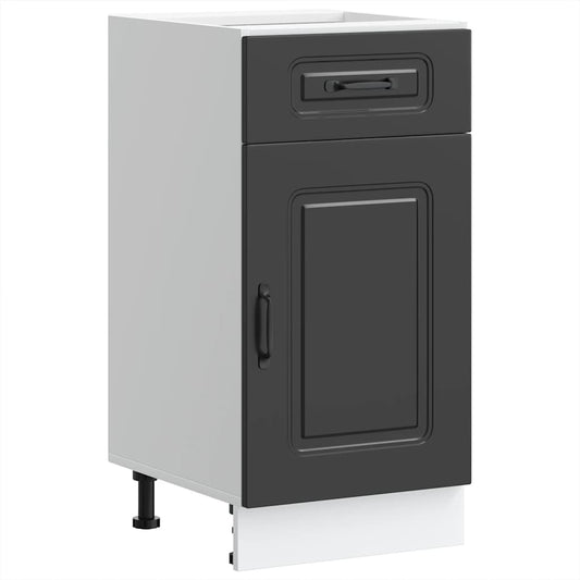 Kitchen Base Cabinet "Kalmar" Black Engineered Wood Kitchen Base Cabinet "Kalmar" Black Engineered Wood