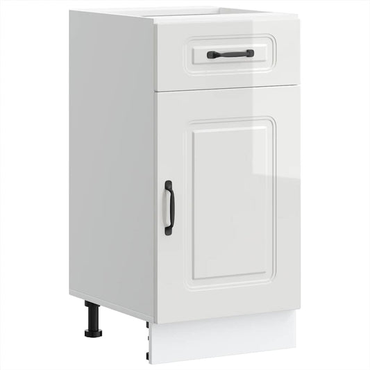 Kitchen Base Cabinet "Kalmar" High Gloss White Engineered Wood Kitchen Base Cabinet "Kalmar" High Gloss White Engineered Wood