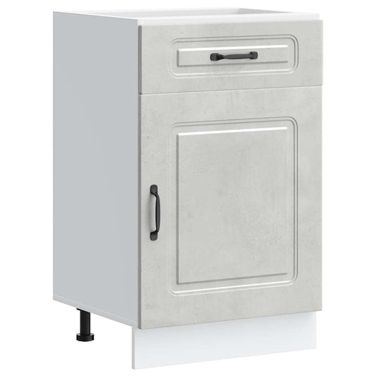 Kitchen Base Cabinet "Kalmar" Concrete Grey Engineered Wood Kitchen Base Cabinet "Kalmar" Concrete Grey Engineered Wood