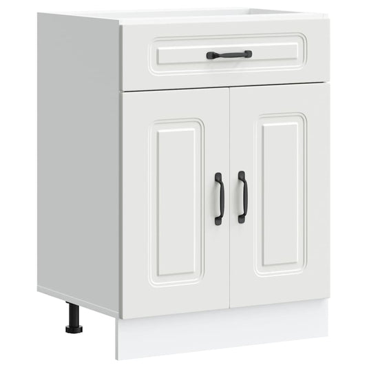 Kitchen Base Cabinet "Kalmar" White Engineered Wood Kitchen Base Cabinet "Kalmar" White Engineered Wood