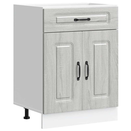 Kitchen Base Cabinet "Kalmar" Grey Sonoma Engineered Wood Kitchen Base Cabinet "Kalmar" Grey Sonoma Engineered Wood