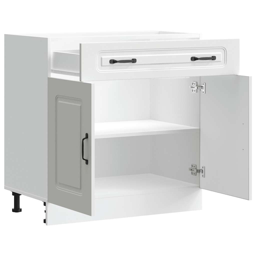 Kitchen Base Cabinet "Kalmar" White Engineered Wood