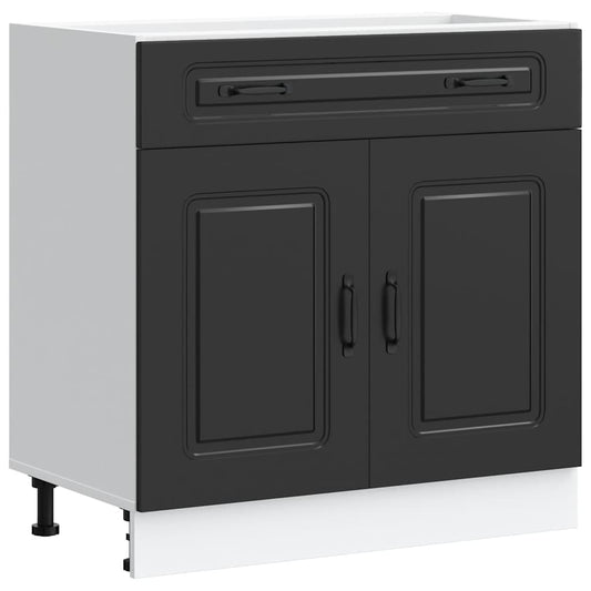 Kitchen Base Cabinet "Kalmar" Black Engineered Wood Kitchen Base Cabinet "Kalmar" Black Engineered Wood