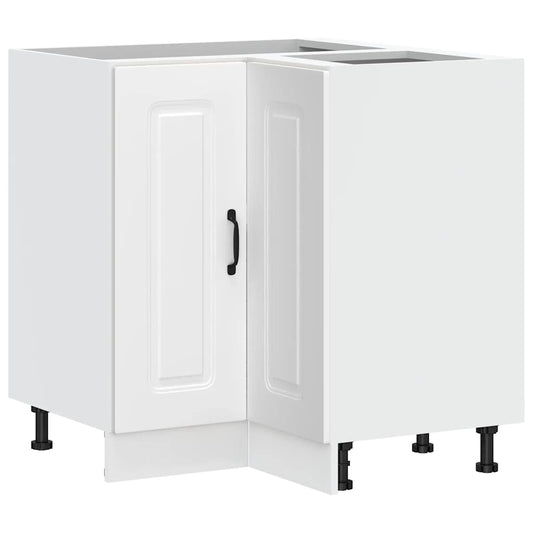Kitchen Corner Base Cabinet "Kalmar" White Engineered Wood Kitchen Corner Base Cabinet "Kalmar" White Engineered Wood