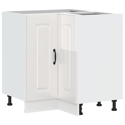 Kitchen Corner Base Cabinet "Kalmar" High Gloss White Kitchen Corner Base Cabinet "Kalmar" High Gloss White