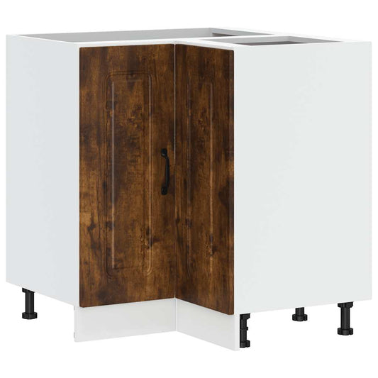 Kitchen Corner Base Cabinet "Kalmar" Smoked Oak Engineered Wood Kitchen Corner Base Cabinet "Kalmar" Smoked Oak Engineered Wood