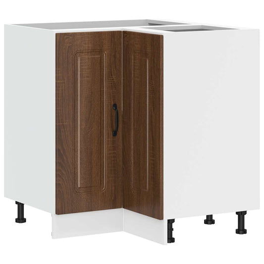 Kitchen Corner Base Cabinet "Kalmar" Brown Oak Engineered Wood Kitchen Corner Base Cabinet "Kalmar" Brown Oak Engineered Wood