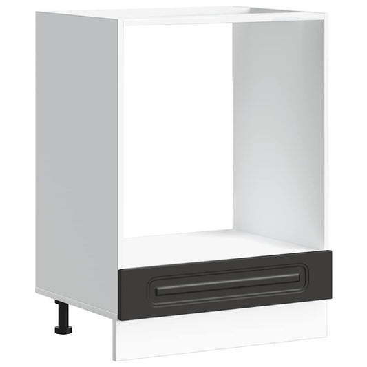 Oven Cabinet "Kalmar" Black Engineered Wood Oven Cabinet "Kalmar" Black Engineered Wood