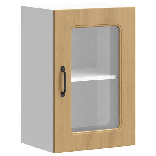 Kitchen Wall Cabinet with Glass Door Kalmar Artisan Oak Engineered Wood Kitchen Wall Cabinet with Glass Door Kalmar Artisan Oak Engineered Wood