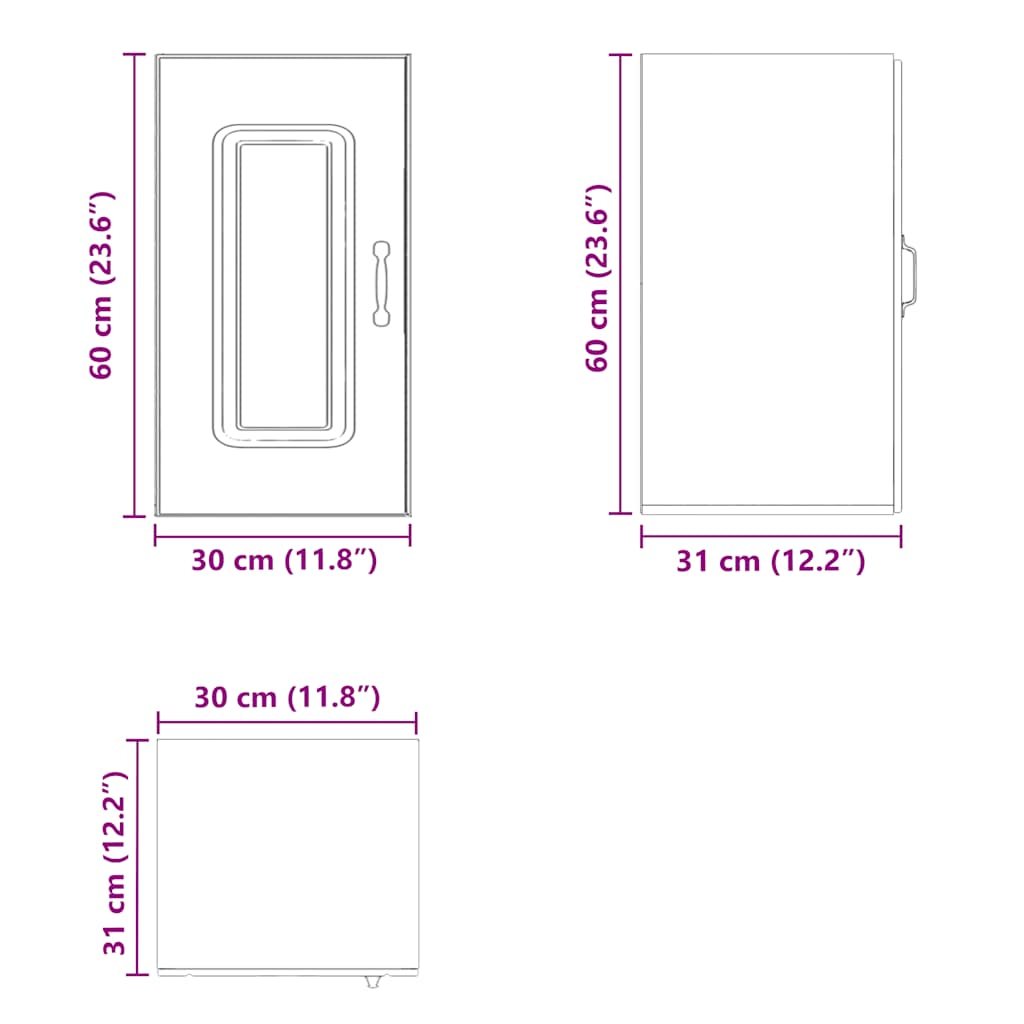 Kitchen Wall Cabinet "Kalmar" White Engineered Wood