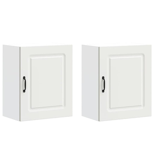 Kitchen Wall Cabinets 2 pcs "Kalmar" White Engineered Wood Kitchen Wall Cabinets 2 pcs "Kalmar" White Engineered Wood