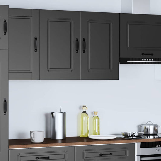 Kitchen Wall Cabinet Kalmar Black Engineered Wood Kitchen Wall Cabinet Kalmar Black Engineered Wood