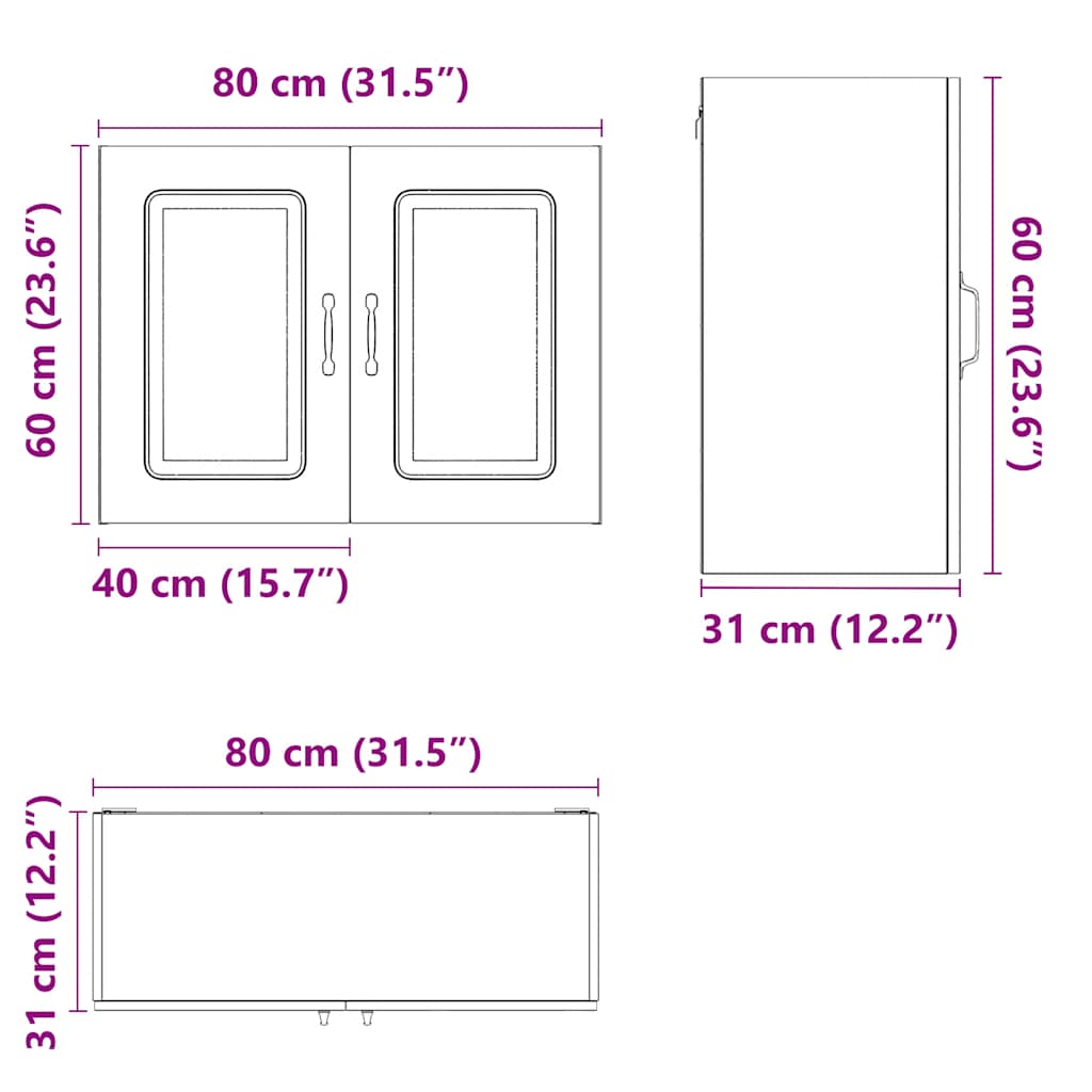 Kitchen Wall Cabinet Kalmar High Gloss White Engineered Wood