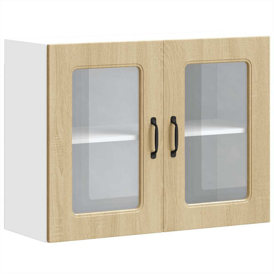 Kitchen Wall Cabinet with Glass Door Kalmar Sonoma Oak Engineered Wood Kitchen Wall Cabinet with Glass Door Kalmar Sonoma Oak Engineered Wood