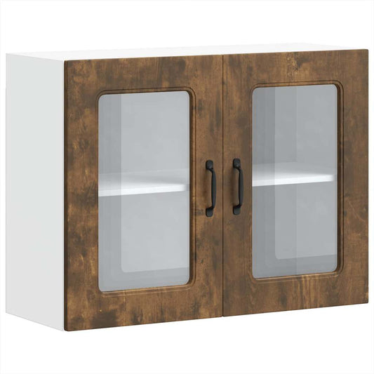 Kitchen Wall Cabinet with Glass Door "Kalmar" Smoked Oak Kitchen Wall Cabinet with Glass Door "Kalmar" Smoked Oak