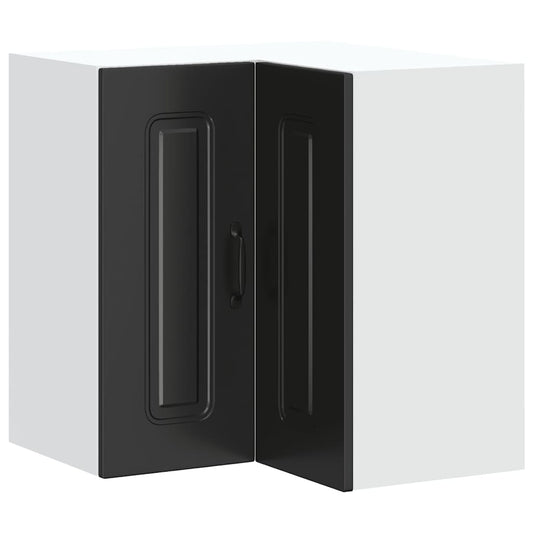 Kitchen Wall Corner Cabinet Kalmar Black Engineered Wood Kitchen Wall Corner Cabinet Kalmar Black Engineered Wood