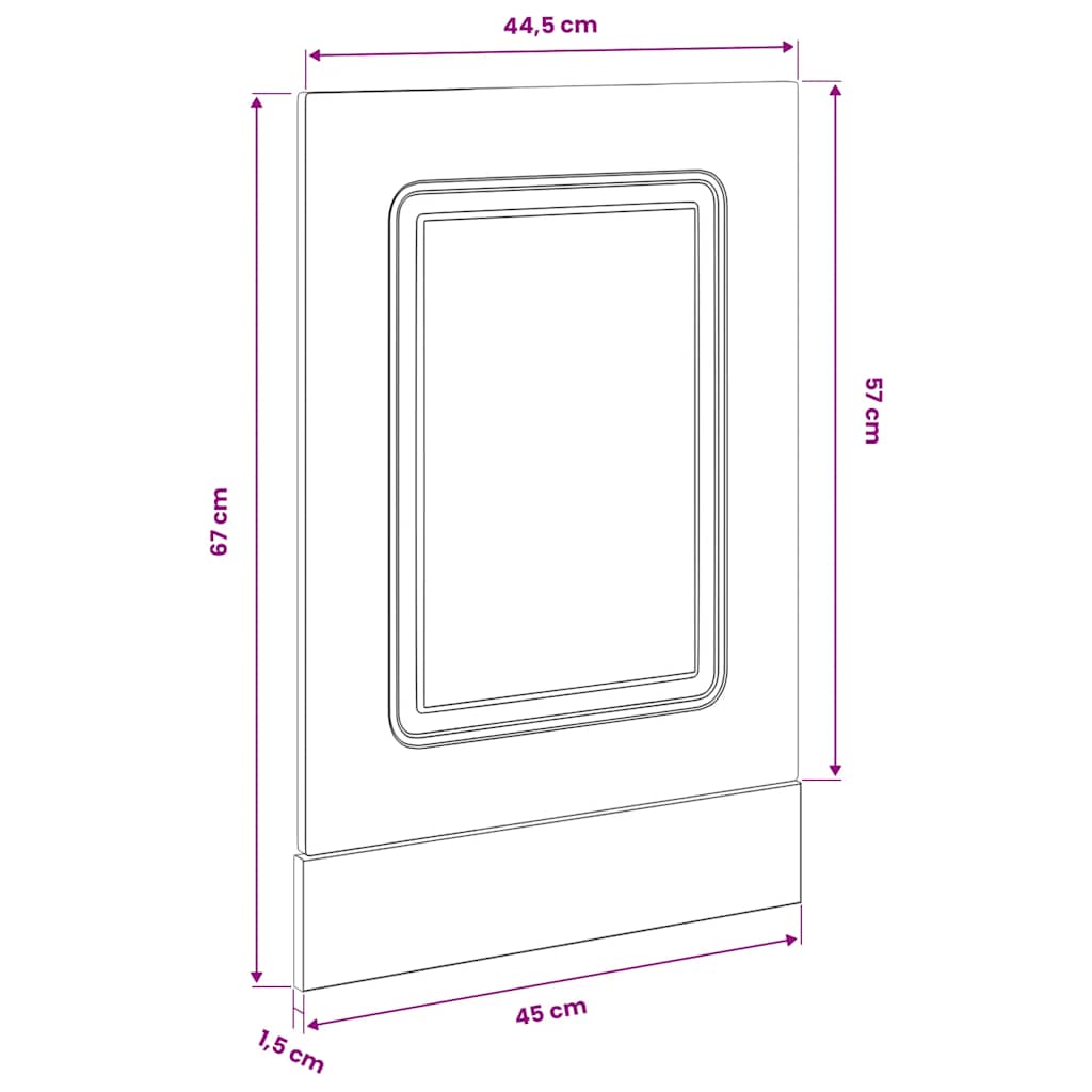 Dishwasher Panel Kalmar Smoked Oak 45x1.5x57 cm Engineered Wood