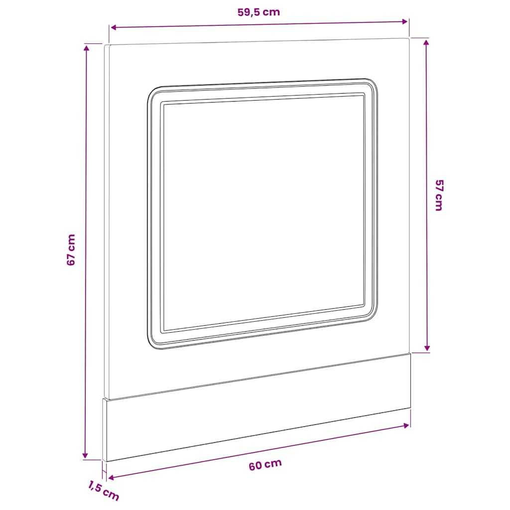 Dishwasher Panel Kalmar Old Wood 60x1.5x57 cm Engineered Wood