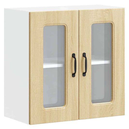 Kitchen Wall Cabinet with Glass Door "Kalmar" Sonoma Oak Kitchen Wall Cabinet with Glass Door "Kalmar" Sonoma Oak