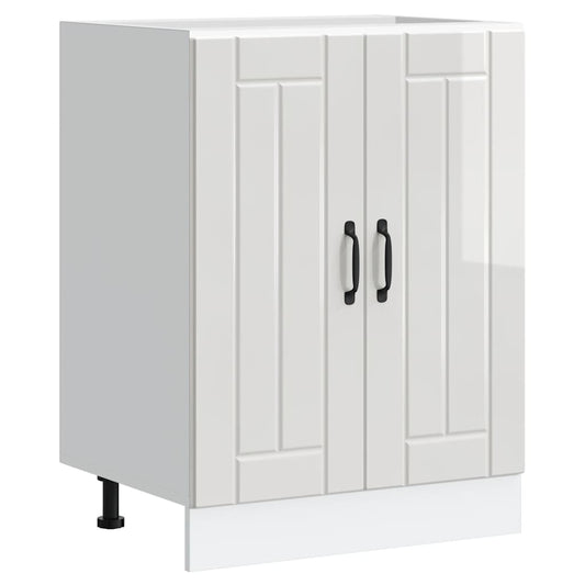 Sink Base Cabinet "Lucca" High Gloss White Engineered Wood Sink Base Cabinet "Lucca" High Gloss White Engineered Wood