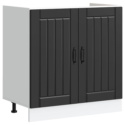 Sink Base Cabinet "Lucca" Black Engineered Wood Sink Base Cabinet "Lucca" Black Engineered Wood