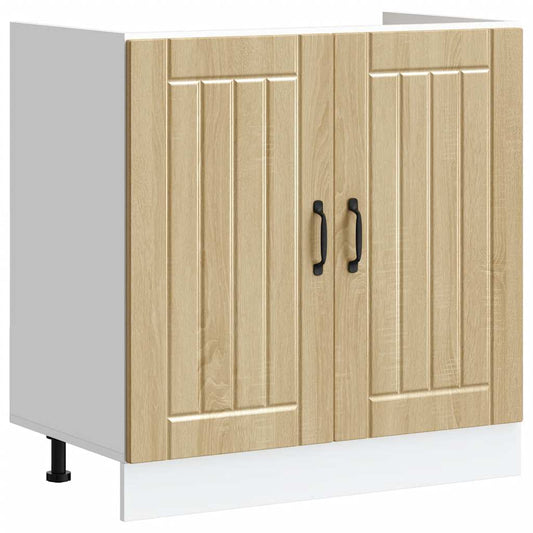 Sink Base Cabinet "Lucca" Sonoma Oak Engineered Wood Sink Base Cabinet "Lucca" Sonoma Oak Engineered Wood