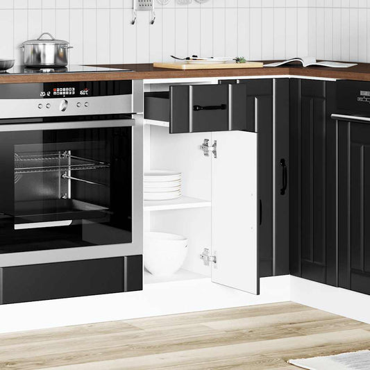 Kitchen Base Cabinet Lucca Black Engineered Wood Kitchen Base Cabinet Lucca Black Engineered Wood