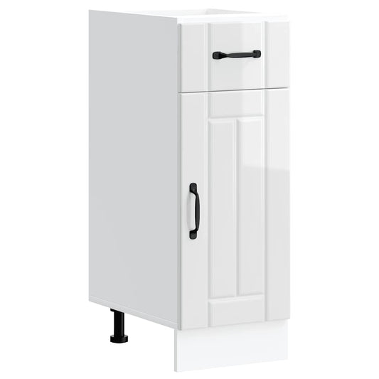 Kitchen Base Cabinet "Lucca" High Gloss White Engineered Wood Kitchen Base Cabinet "Lucca" High Gloss White Engineered Wood