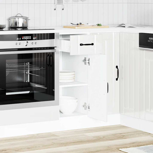 Kitchen Base Cabinet Lucca High Gloss White Engineered Wood Kitchen Base Cabinet Lucca High Gloss White Engineered Wood