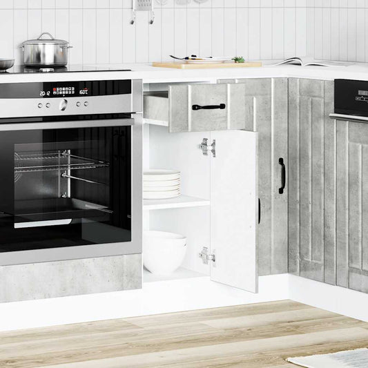 Kitchen Base Cabinet "Lucca" Concrete Grey Engineered Wood Kitchen Base Cabinet "Lucca" Concrete Grey Engineered Wood