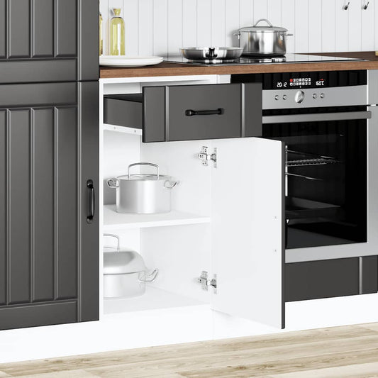 Kitchen Base Cabinet "Lucca" Black Engineered Wood Kitchen Base Cabinet "Lucca" Black Engineered Wood