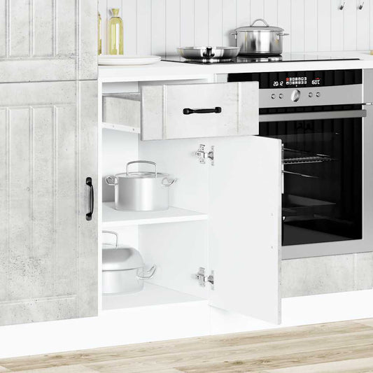 Kitchen Base Cabinet "Lucca" Concrete Grey Engineered Wood Kitchen Base Cabinet "Lucca" Concrete Grey Engineered Wood
