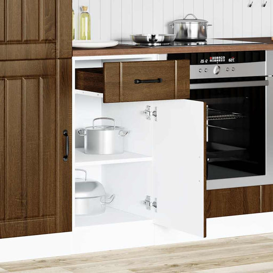 Kitchen Base Cabinet "Lucca" Brown Oak Engineered Wood Kitchen Base Cabinet "Lucca" Brown Oak Engineered Wood