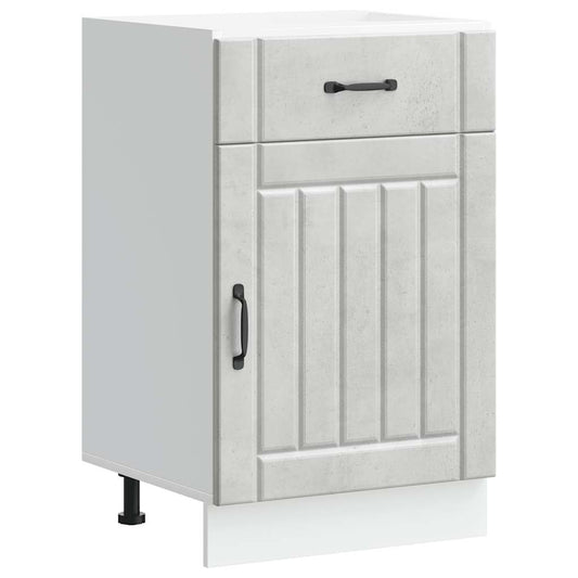 Kitchen Base Cabinet "Lucca" Concrete Grey Engineered Wood Kitchen Base Cabinet "Lucca" Concrete Grey Engineered Wood