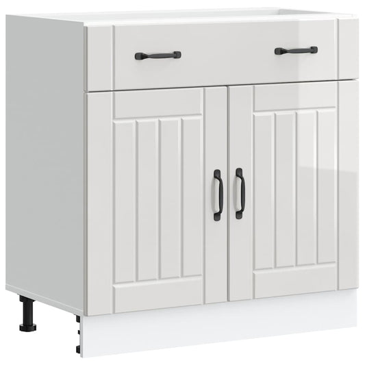 Kitchen Base Cabinet "Lucca" High Gloss White Engineered Wood Kitchen Base Cabinet "Lucca" High Gloss White Engineered Wood