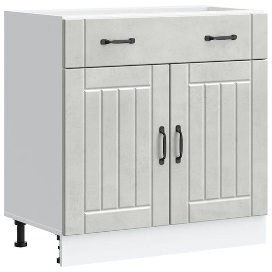Kitchen Base Cabinet Lucca Concrete Grey Engineered Wood Kitchen Base Cabinet Lucca Concrete Grey Engineered Wood
