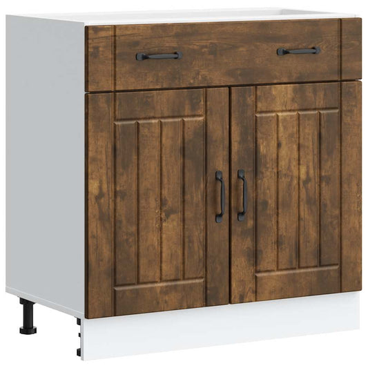 Kitchen Base Cabinet Lucca Smoked Oak Engineered Wood Kitchen Base Cabinet Lucca Smoked Oak Engineered Wood