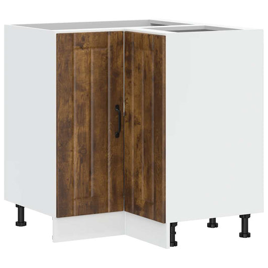 Kitchen Corner Base Cabinet "Lucca" Smoked Oak Engineered Wood Kitchen Corner Base Cabinet "Lucca" Smoked Oak Engineered Wood