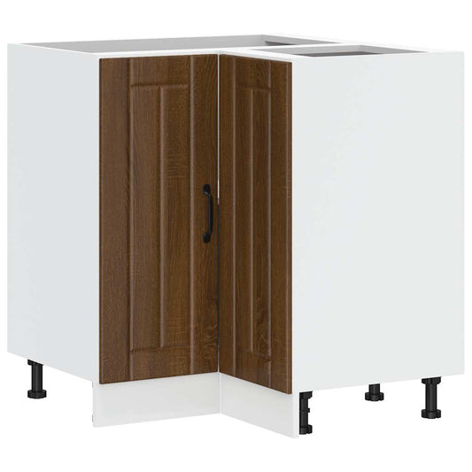 Kitchen Corner Base Cabinet "Lucca" Brown Oak Engineered Wood Kitchen Corner Base Cabinet "Lucca" Brown Oak Engineered Wood