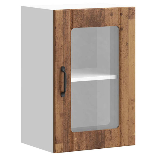 Kitchen Wall Cabinet with Glass Door Lucca Old Wood Kitchen Wall Cabinet with Glass Door Lucca Old Wood