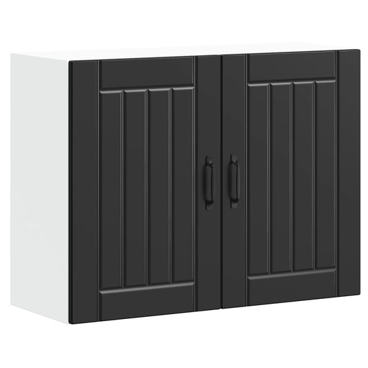 Kitchen Wall Cabinet "Lucca" Black Engineered Wood Kitchen Wall Cabinet "Lucca" Black Engineered Wood