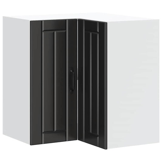 Kitchen Wall Corner Cabinet "Lucca" Black Engineered Wood Kitchen Wall Corner Cabinet "Lucca" Black Engineered Wood
