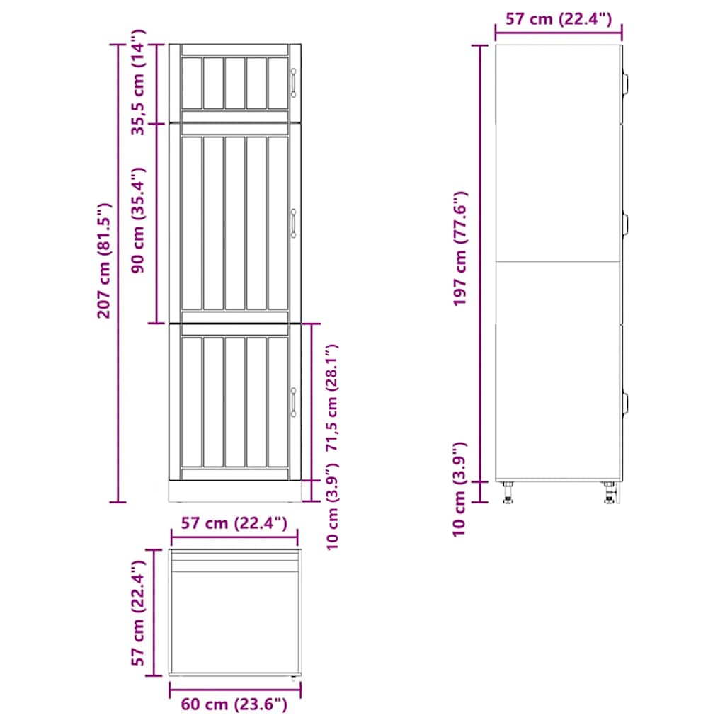 Kitchen Cupboard "Lucca" Old Wood Engineered Wood
