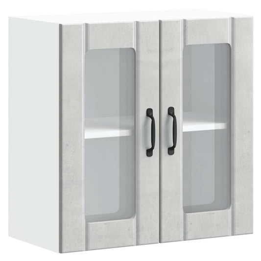 Kitchen Wall Cabinet with Glass Door "Lucca" Concrete Grey Kitchen Wall Cabinet with Glass Door "Lucca" Concrete Grey