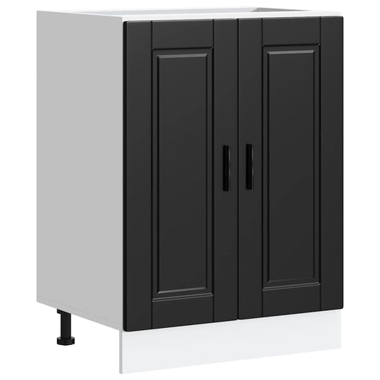 Kitchen Base Cabinet "Porto" Black Engineered Wood Kitchen Base Cabinet "Porto" Black Engineered Wood