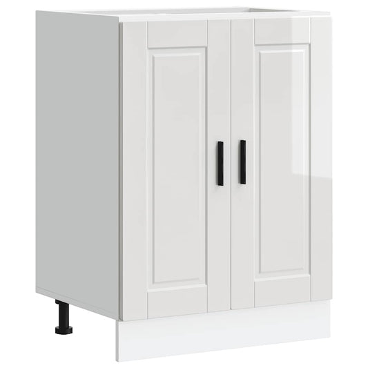 Kitchen Base Cabinet "Porto" High Gloss White Engineered Wood Kitchen Base Cabinet "Porto" High Gloss White Engineered Wood