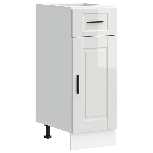 Kitchen Base Cabinet "Porto" High Gloss White Engineered Wood Kitchen Base Cabinet "Porto" High Gloss White Engineered Wood